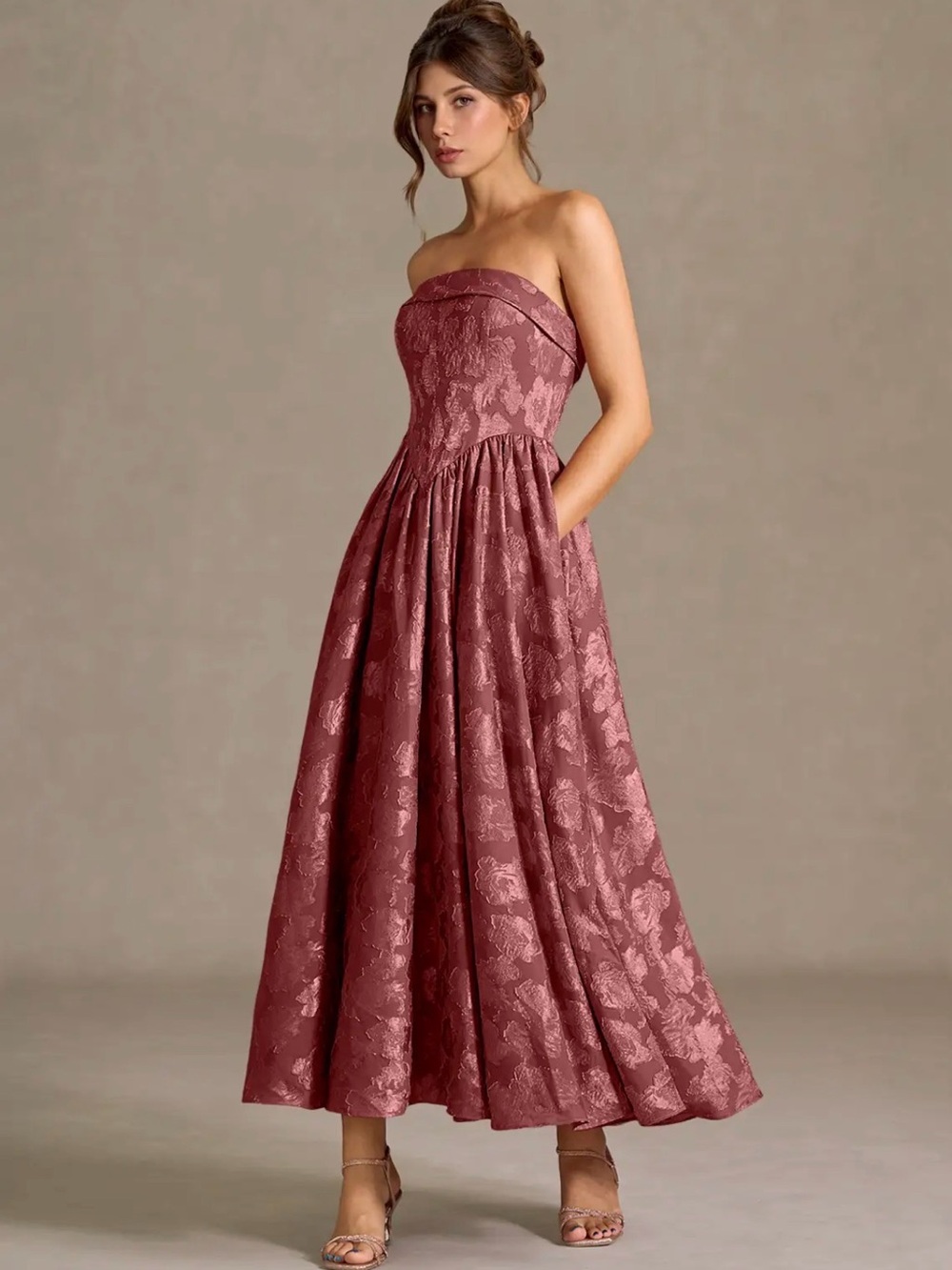 Mila Vintage Rose Midi Dress
Azazie Atelier NWT